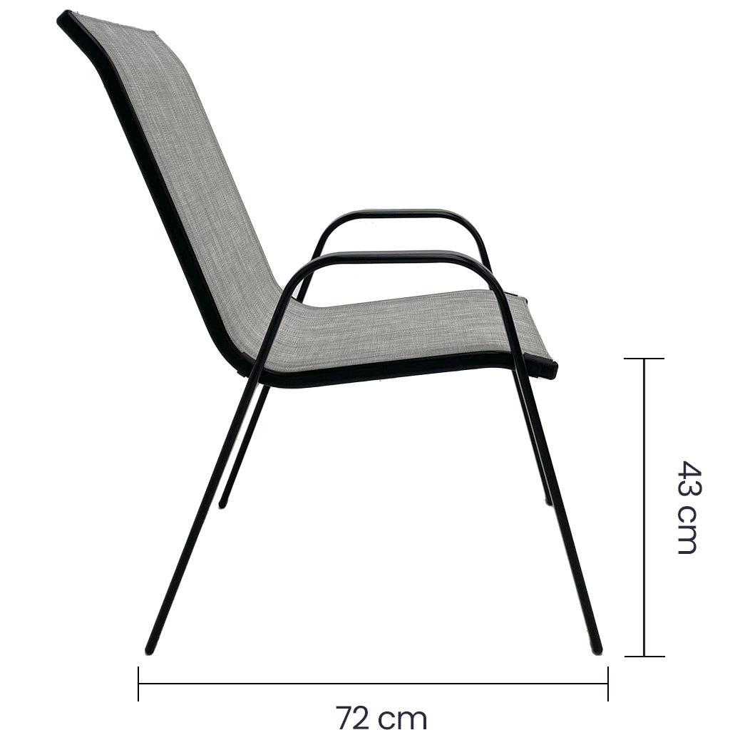 Silla de Metal Tokoa con Malla Sintética en Color Gris (EX-7141) yapcr.com Costa Rica