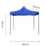 Toldo Plegable Azul Impermeable 3x3m Tokoa (EX-7151) yapcr.com Costa Rica