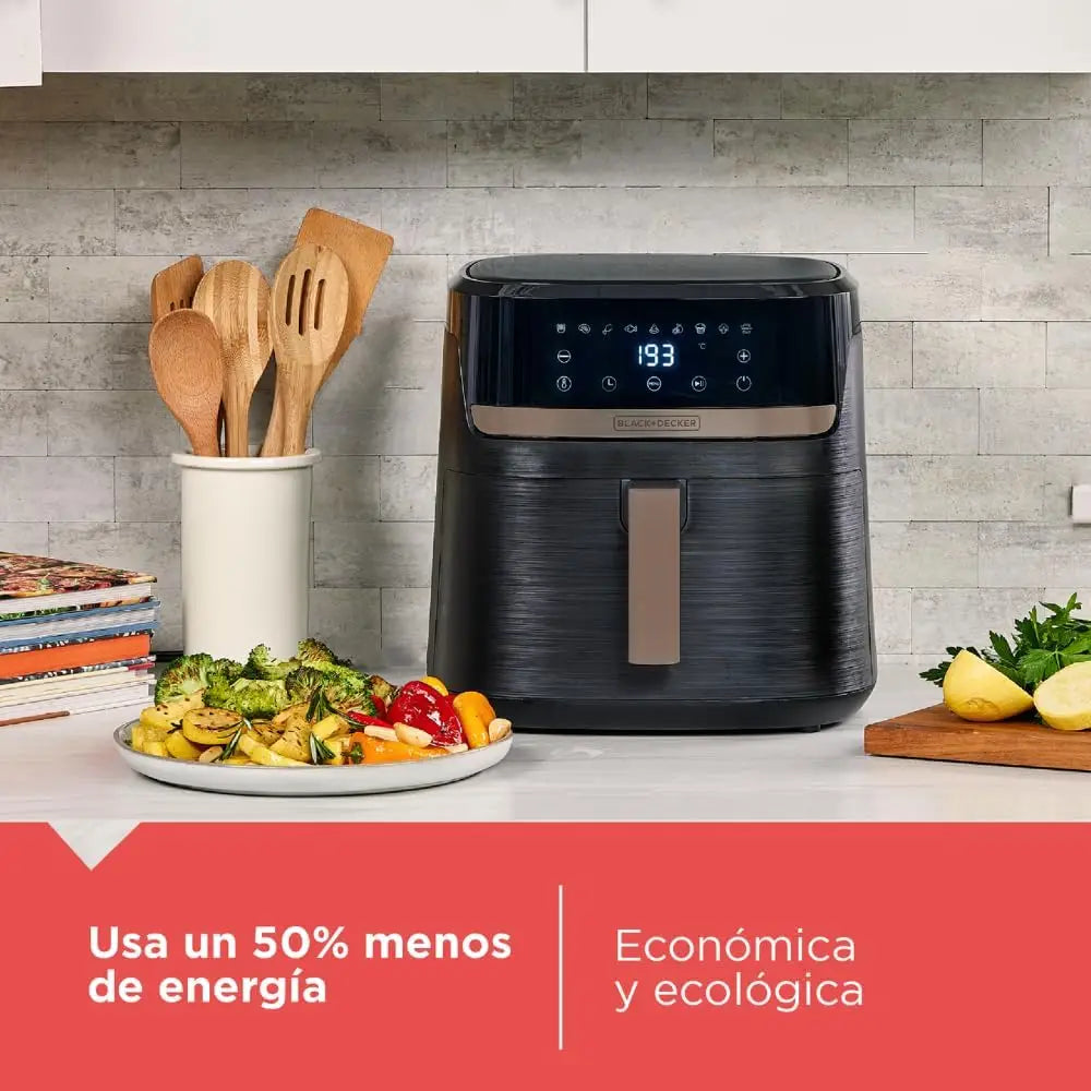 Freidora de Aire Purifry Digital 8 Litros Black + Decker Negra (AFBD82-1BDLA) - Freidoras