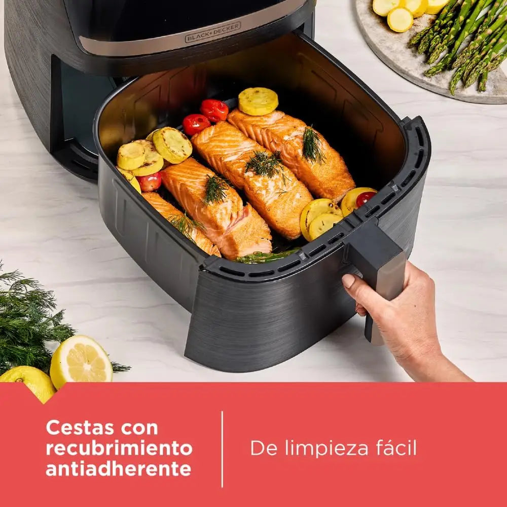 Freidora de Aire Purifry Digital 8 Litros Black + Decker Negra (AFBD82-1BDLA) - Freidoras