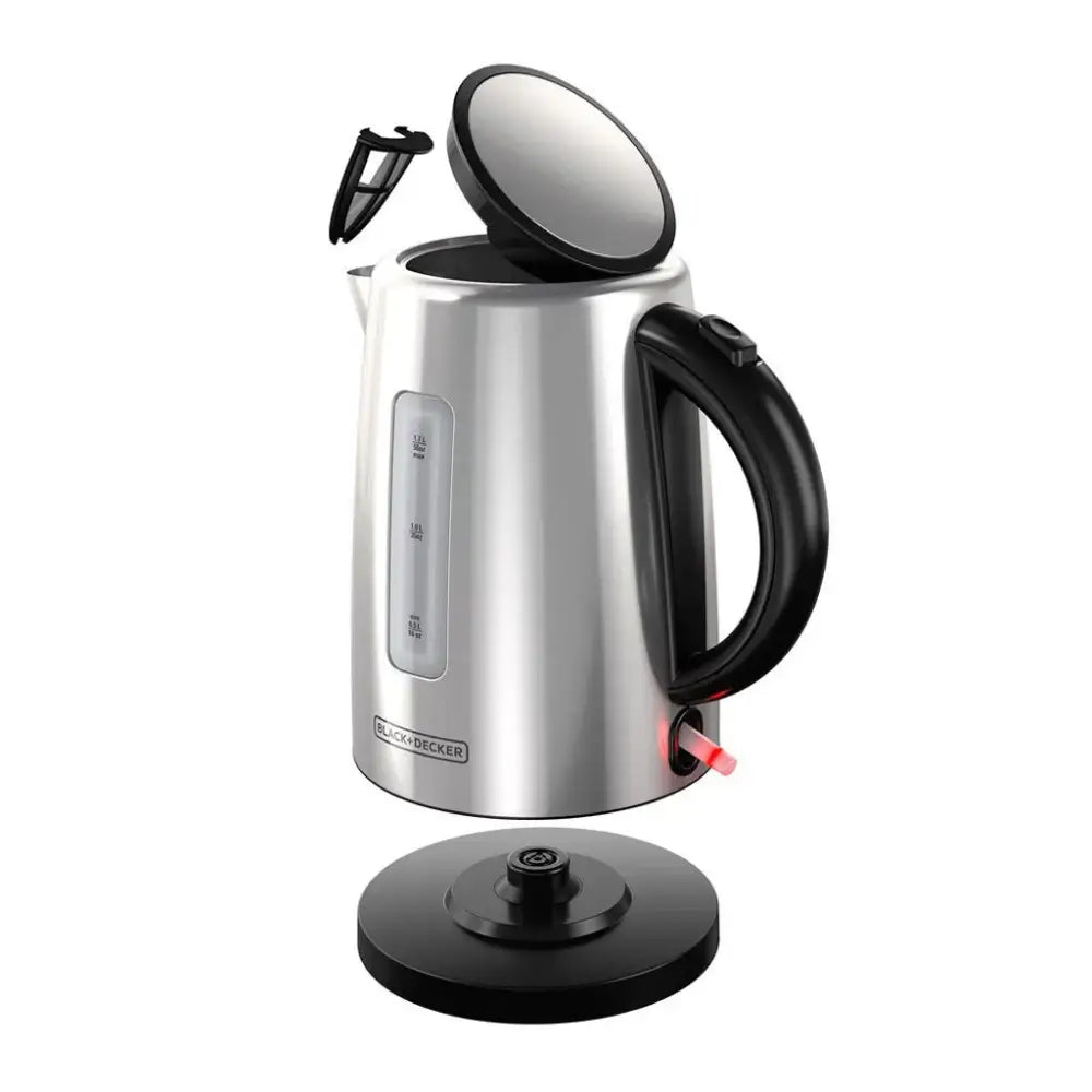 Hervidor de Agua Eléctrico Acero 1.7 Litros Black + Decker (KE2000SD) Hervidores