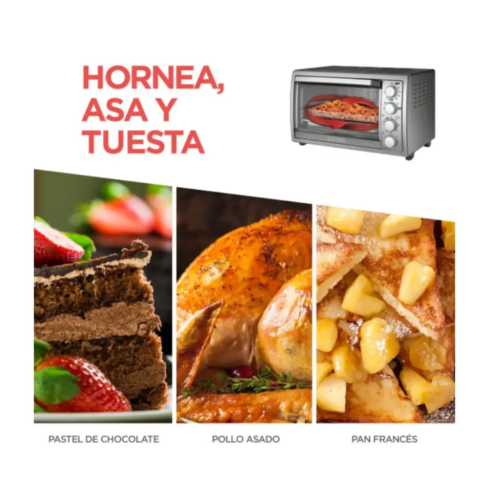 Horno Tostador con Freidora de Aire Black + Decker 9 Rebanadas(TO4315SS-LA) - Hornos Tostadores