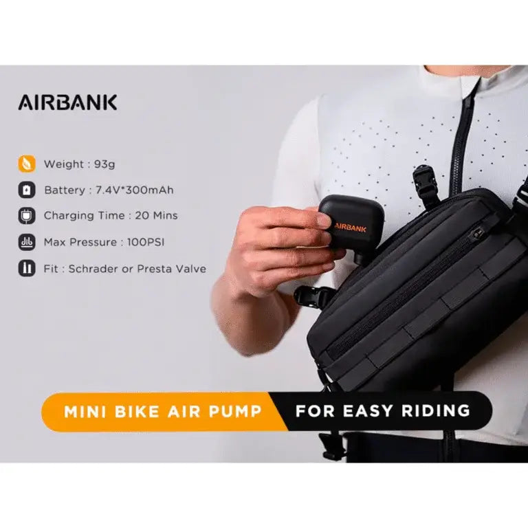 Inflador Mini AirBank AS100 Pocket SE Negro - Infladores