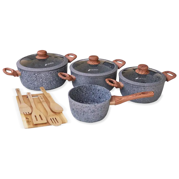 Juego de Ollas Granito Gris 12 Piezas Monix (74083)