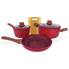 Juego de Ollas Granito Rojo 6 Piezas Monix (49015)
