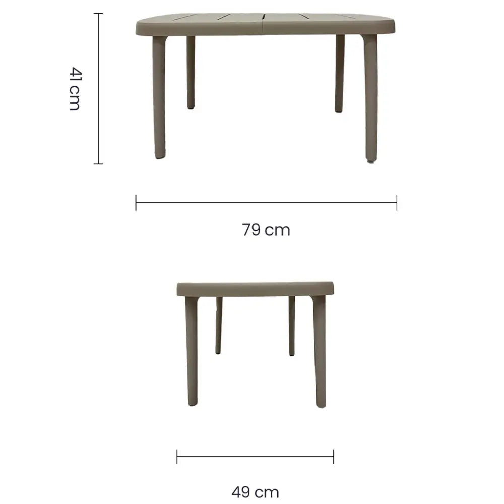 Juego de Terraza 2-1-1 con Mesa Plástico Color Taupe Tokoa (EX-7181)