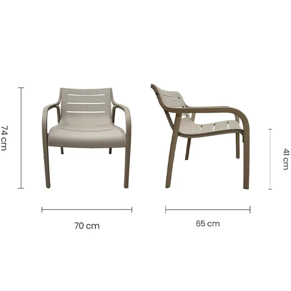Juego de Terraza 2-1-1 con Mesa Plástico Color Taupe Tokoa (EX-7181)