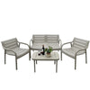 Juego de Terraza 2-1-1 con Mesa Plástico Color Taupe Tokoa (EX-7181)