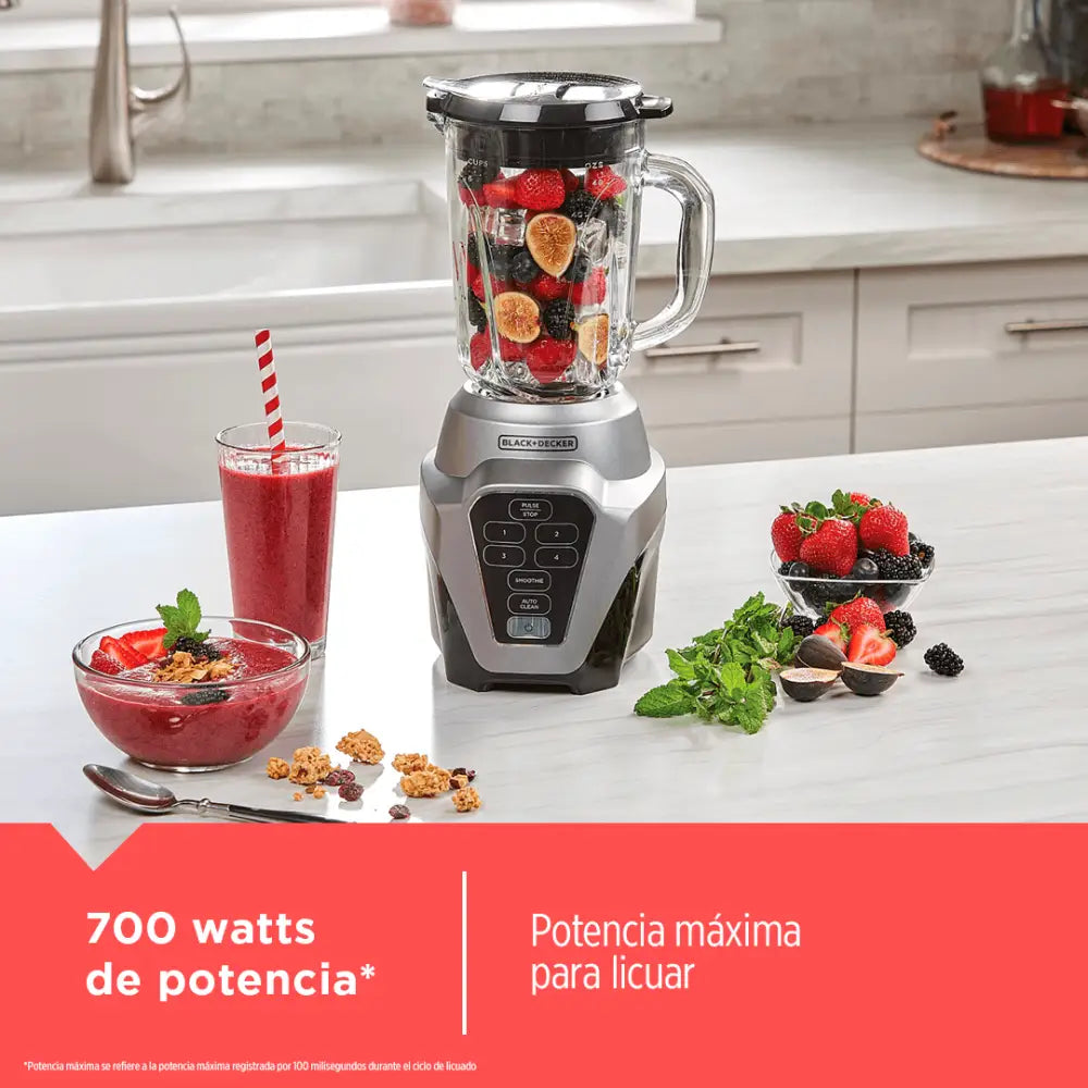Licuadora Black + Decker Digital 700 Watts Vaso de Vidrio (BL0976-1MDLA) - Licuadoras