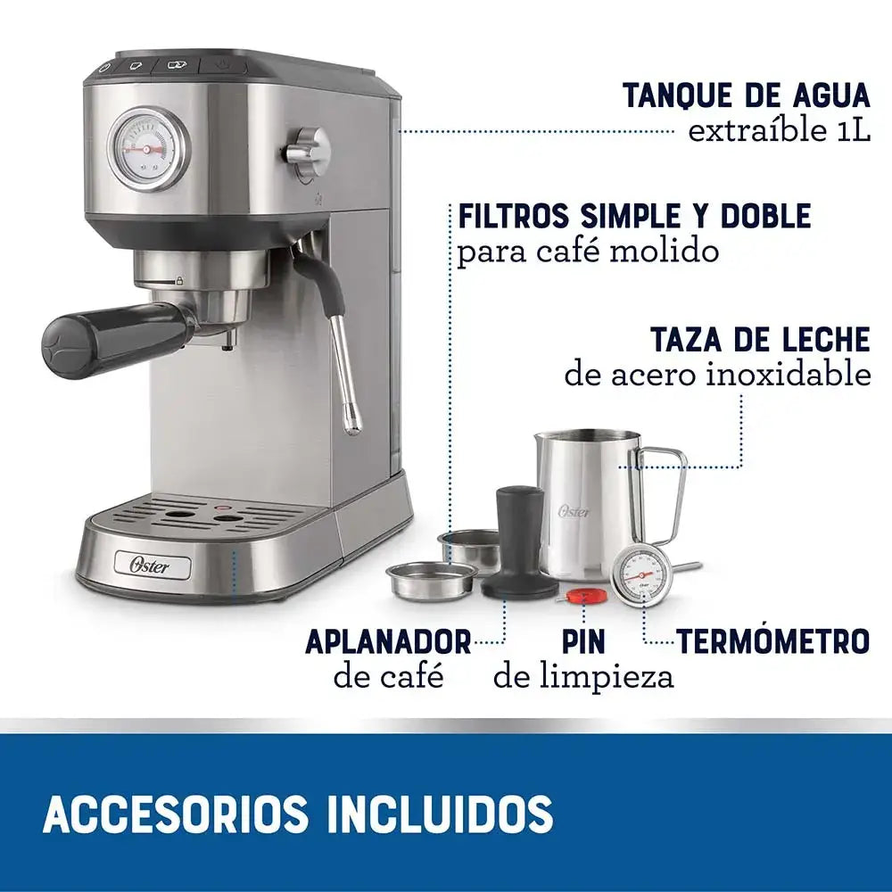 Máquina Compacta para Café Espresso y Capuccino Oster (BVSTEM7200) - Maquinas