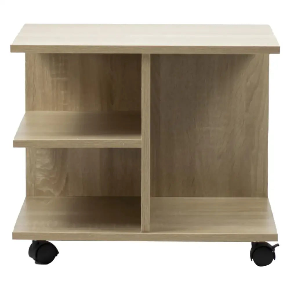 Mesa Auxiliar Moderna con Rodines Roble Claro 50x42.5x35 cm Kenneth Cole (KCWD2022057-O)