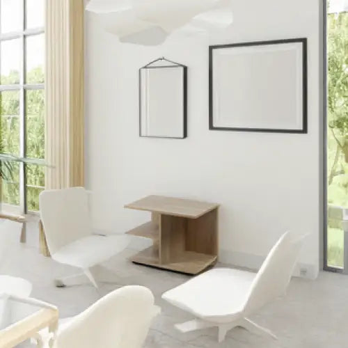 Mesa Auxiliar Moderna con Rodines Roble Claro 50x42.5x35 cm Kenneth Cole (KCWD2022057-O)
