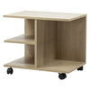 Mesa Auxiliar Moderna con Rodines Roble Claro 50x42.5x35 cm Kenneth Cole (KCWD2022057-O)