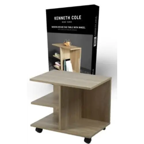 Mesa Auxiliar Moderna con Rodines Roble Claro 50x42.5x35 cm Kenneth Cole (KCWD2022057-O)