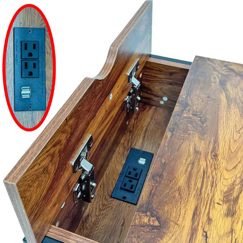 Mesa Auxiliar Tokoa con una Gaveta y Tomas USB (ME-595) yapcr.com Costa Rica