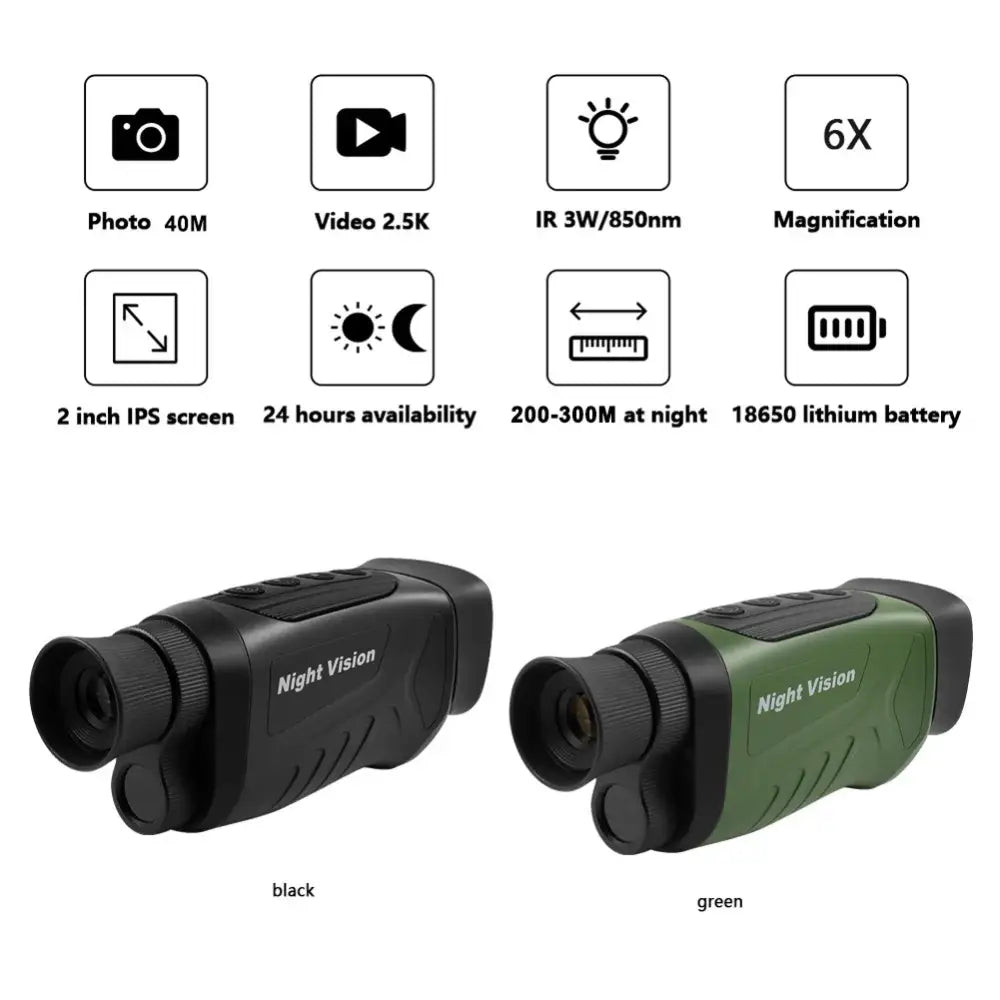 Monocular Infrarrojo Digital de Visión Nocturna KONDIAN Verde (YS006) - Binocular