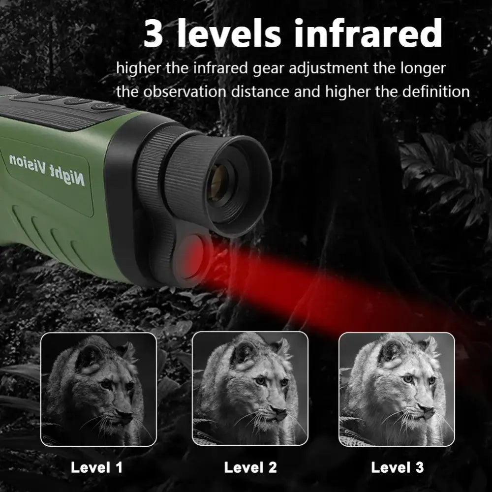 Monocular Infrarrojo Digital de Visión Nocturna KONDIAN Verde (YS006) - Binocular