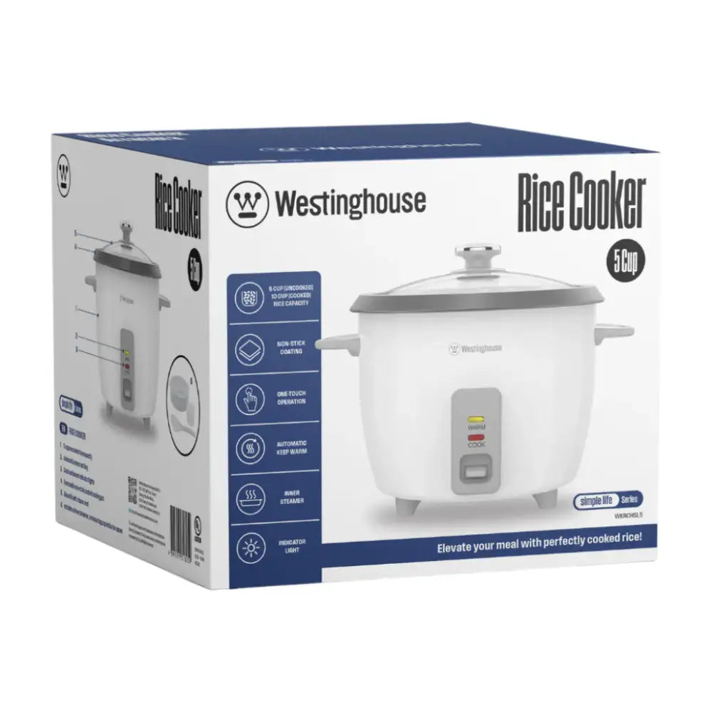 Olla Arrocera 5 Tazas Westinghouse Blanca (WKRCHSL5) - Ollas Arroceras