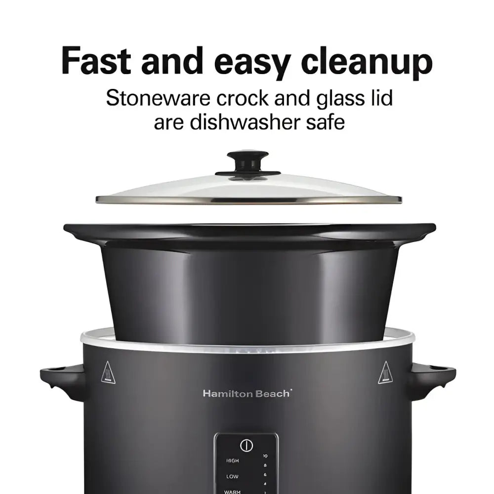 Olla de Cocimiento Lento Programable 5 Qt Negra Hamilton Beach (33752) Ollas