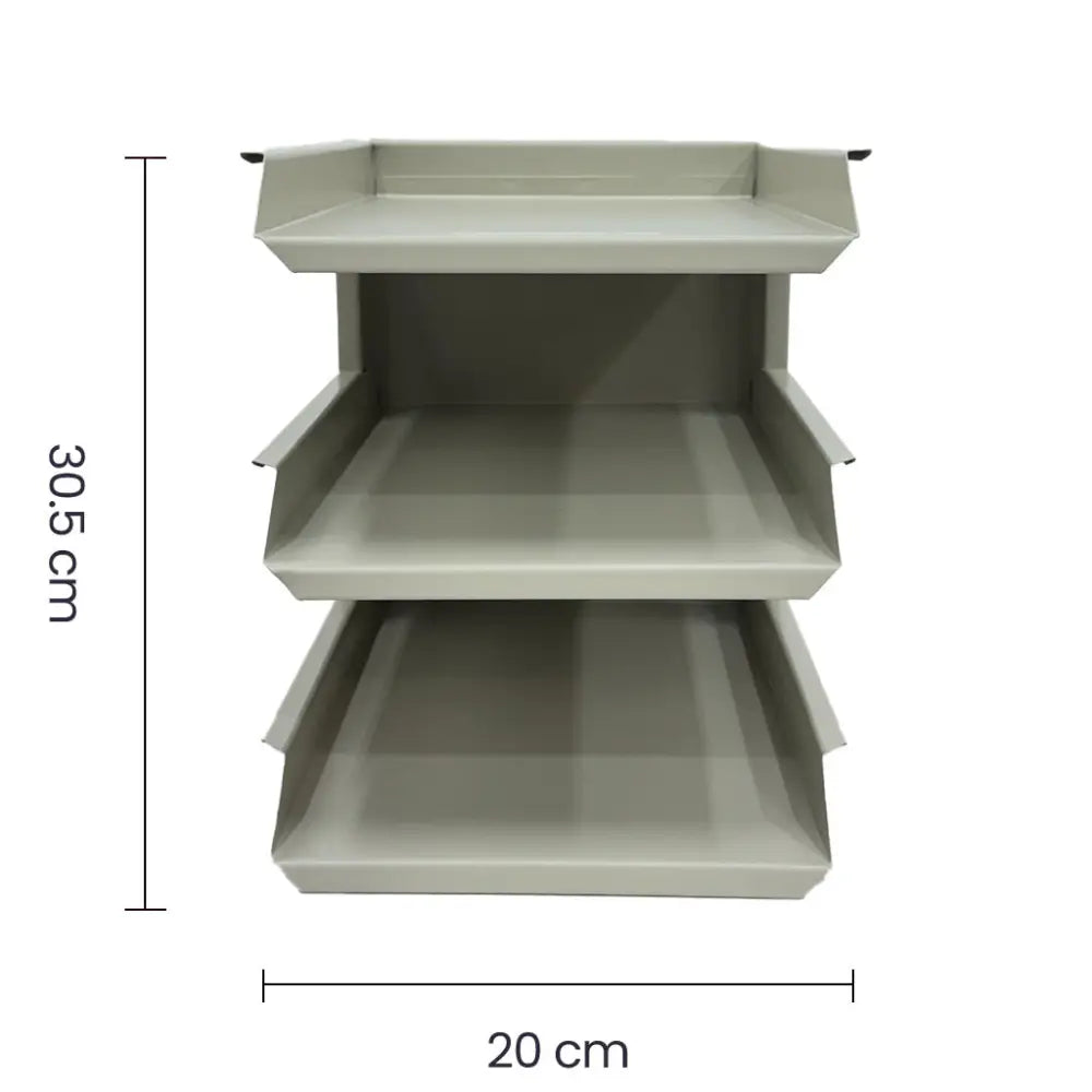 Papelera de 3 Niveles Beige Continental (OM-9072) - Papeleras