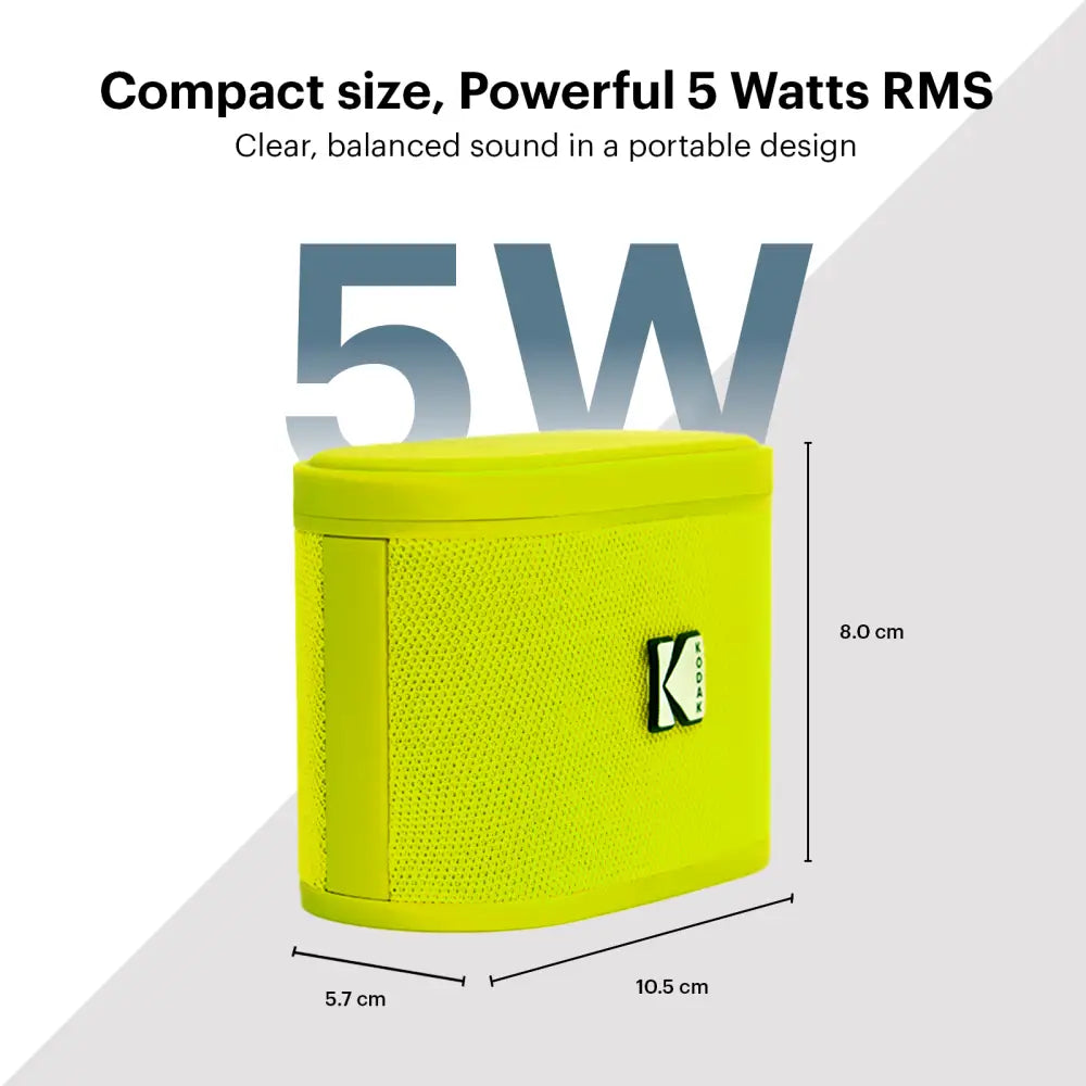 Parlante Inalámbrico Portátil Bluetooth Kodak Soundbrix Amarillo (B0DQVDFXZH) - Parlantes