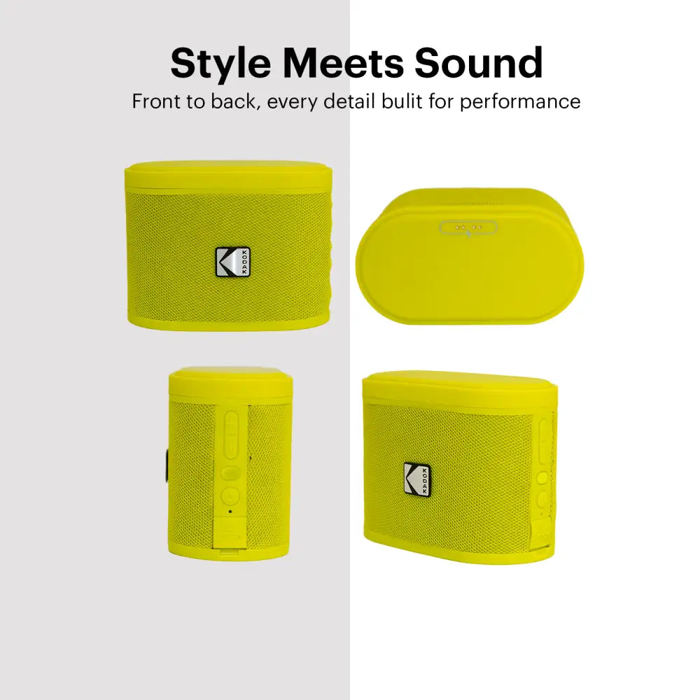 Parlante Inalámbrico Portátil Bluetooth Kodak Soundbrix Amarillo (B0DQVDFXZH) - Parlantes