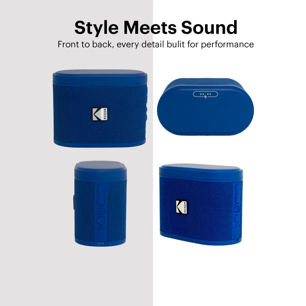 Parlante Inalámbrico Portátil Bluetooth Kodak Soundbrix Azul (B0DQVDK34Z) - Parlantes