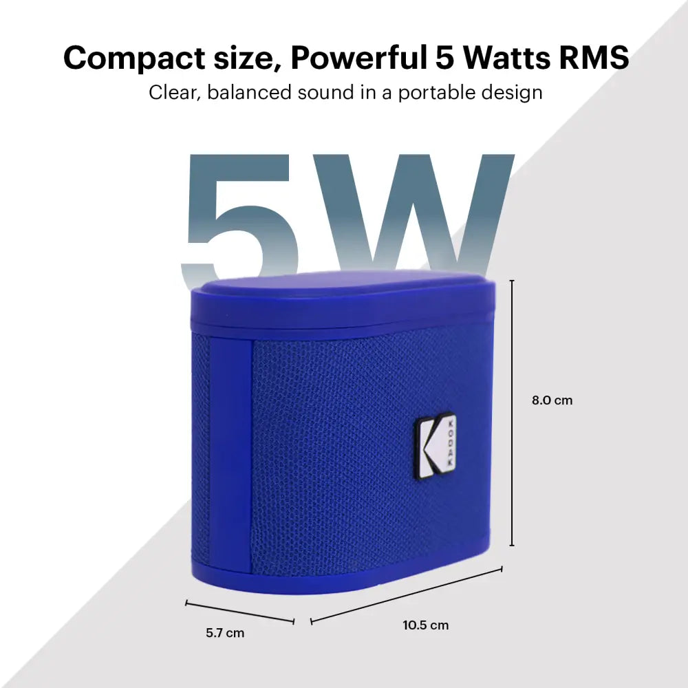 Parlante Inalámbrico Portátil Bluetooth Kodak Soundbrix Azul (B0DQVDK34Z) - Parlantes