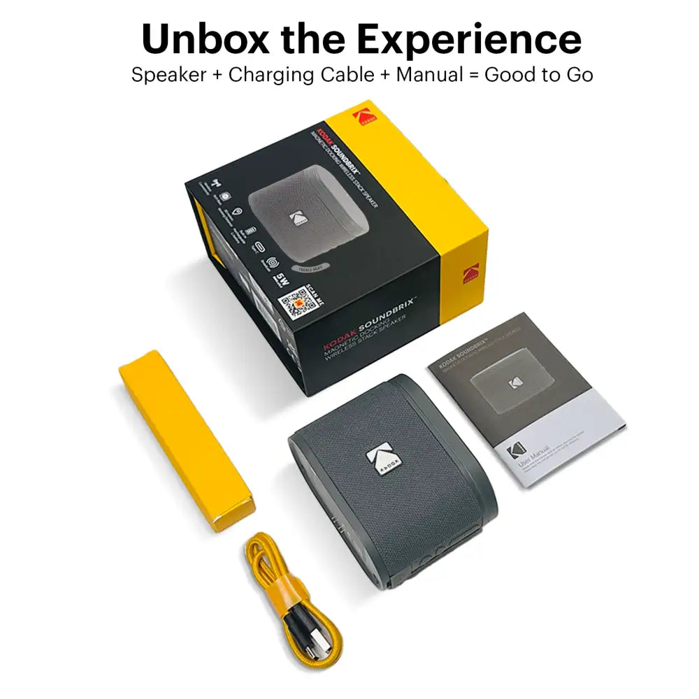 Parlante Inalámbrico Portátil Bluetooth Kodak Soundbrix Gris (B0DQVBXB6V) - Parlantes