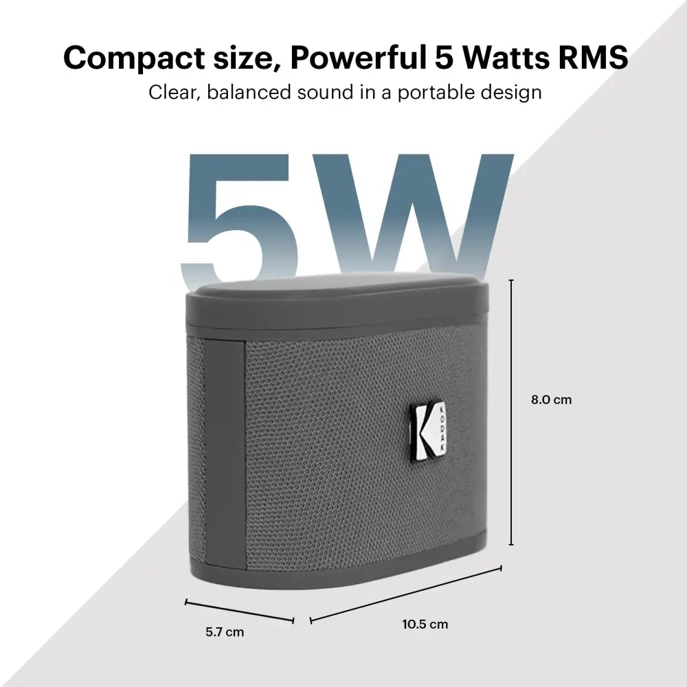 Parlante Inalámbrico Portátil Bluetooth Kodak Soundbrix Gris (B0DQVBXB6V) - Parlantes