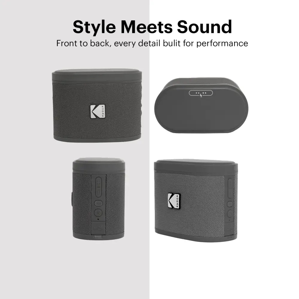 Parlante Inalámbrico Portátil Bluetooth Kodak Soundbrix Gris (B0DQVBXB6V) - Parlantes