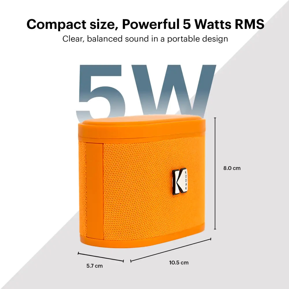 Parlante Inalámbrico Portátil Bluetooth Kodak Soundbrix Naranja (B0DQVB3QN5) - Parlantes