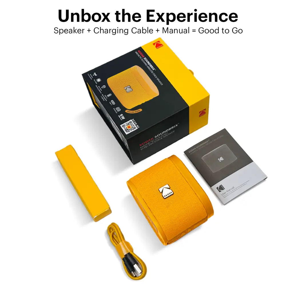 Parlante Inalámbrico Portátil Bluetooth Kodak Soundbrix Naranja (B0DQVB3QN5) - Parlantes