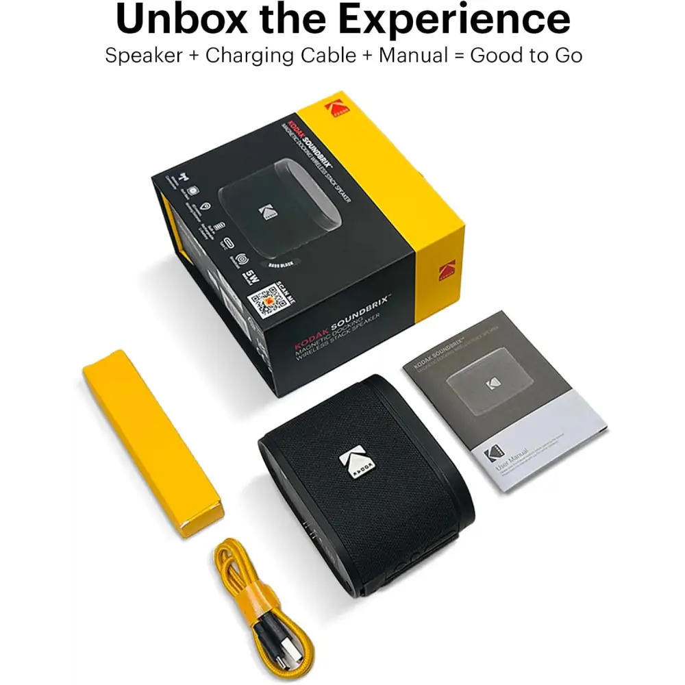 Parlante Inalámbrico Portátil Bluetooth Kodak Soundbrix Negro (B0DQVCB8GJ) - Parlantes