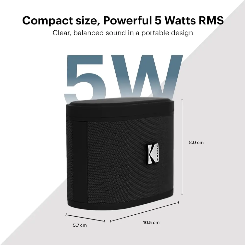 Parlante Inalámbrico Portátil Bluetooth Kodak Soundbrix Negro (B0DQVCB8GJ) - Parlantes
