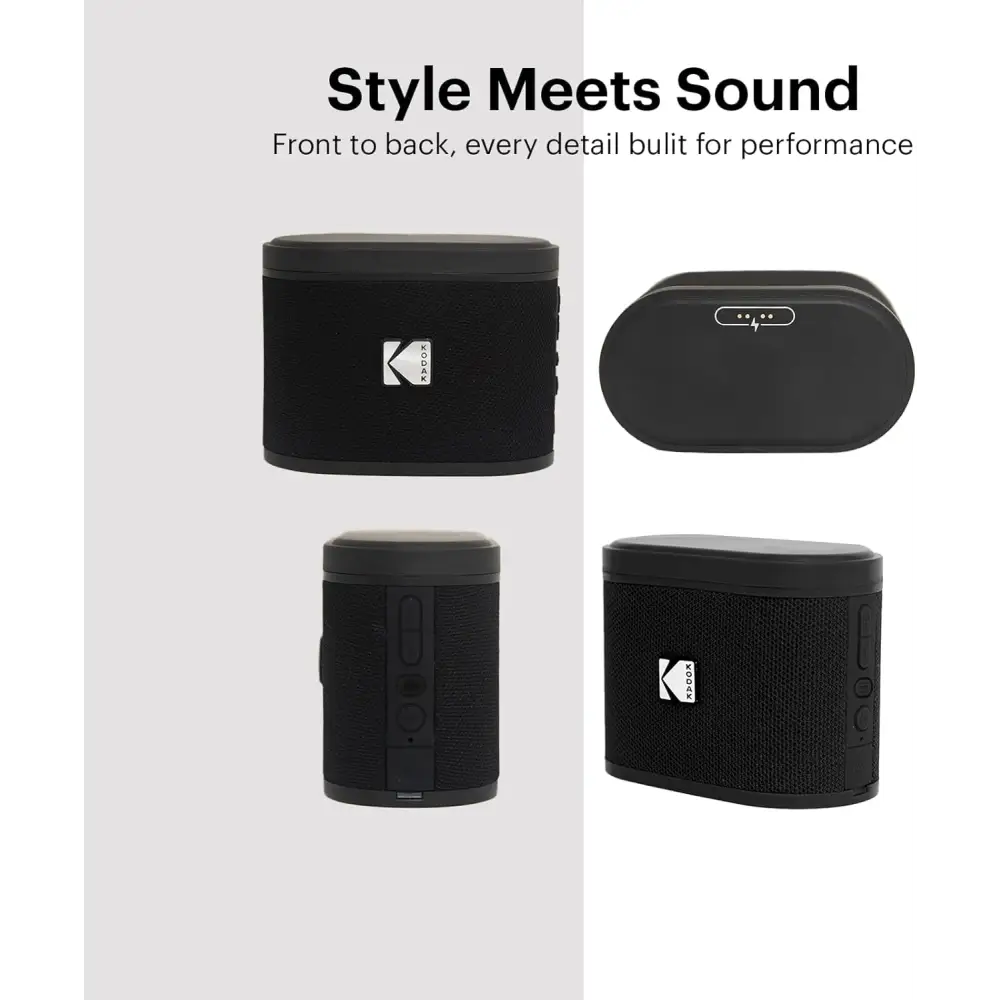 Parlante Inalámbrico Portátil Bluetooth Kodak Soundbrix Negro (B0DQVCB8GJ) - Parlantes
