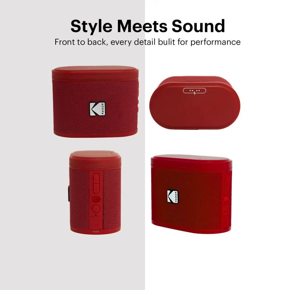 Parlante Inalámbrico Portátil Bluetooth Kodak Soundbrix Rojo (B0DQVCD3VX) - Parlantes