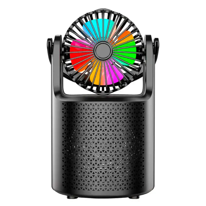Parlante Portátil Recargable Biconic con Ventilador y Luz LED 3W – Bluetooth FM USB AUX TF 3 h Negro (BC-AU-BS-231-BK)