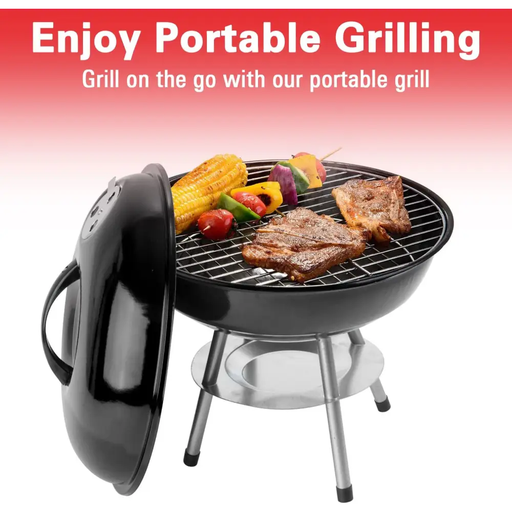 Parrilla de Carbón Portátil 14’’ Alpine Cuisine (BBQ-R14B) - Parrillas