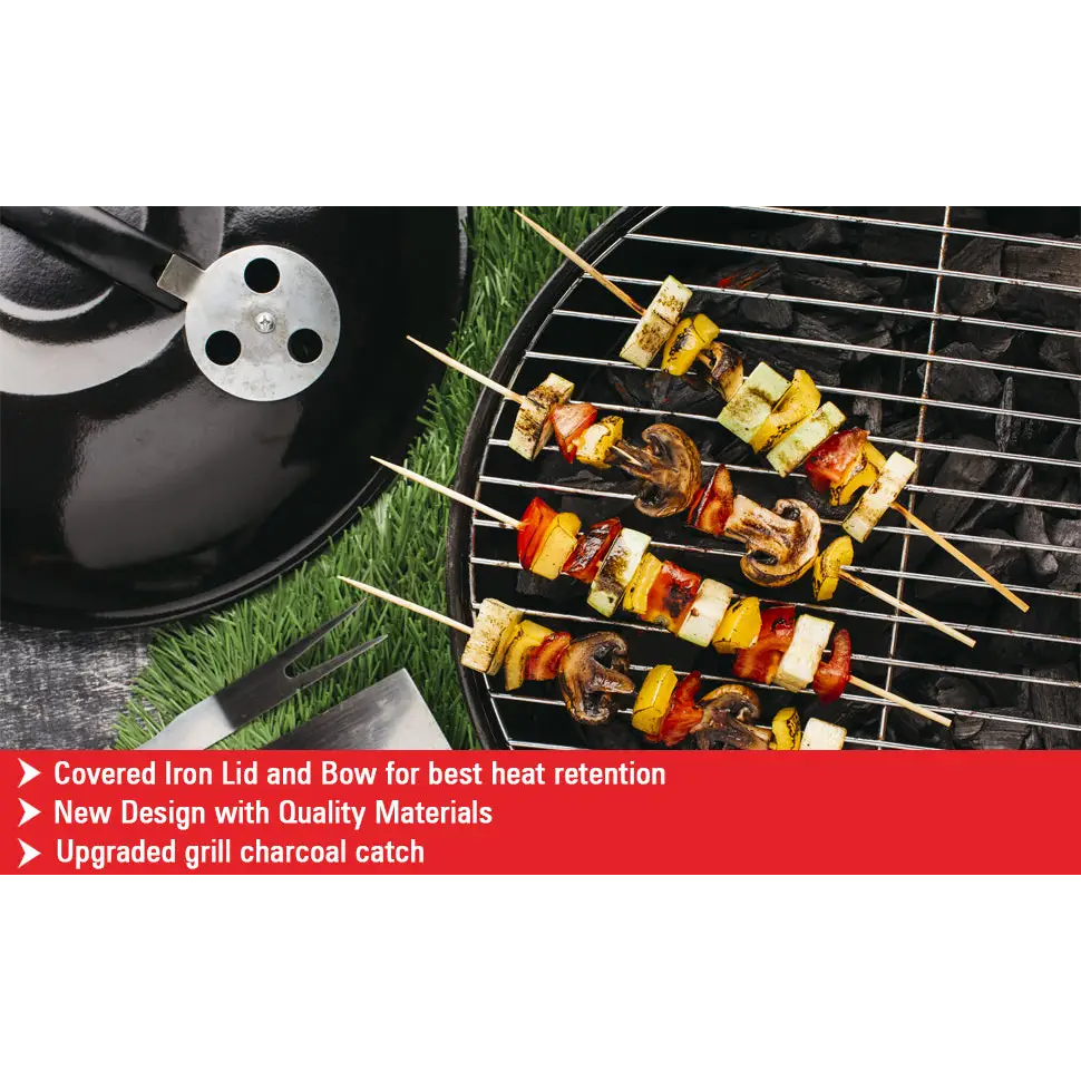 Parrilla de Carbón Portátil 14’’ Alpine Cuisine (BBQ-R14B) - Parrillas