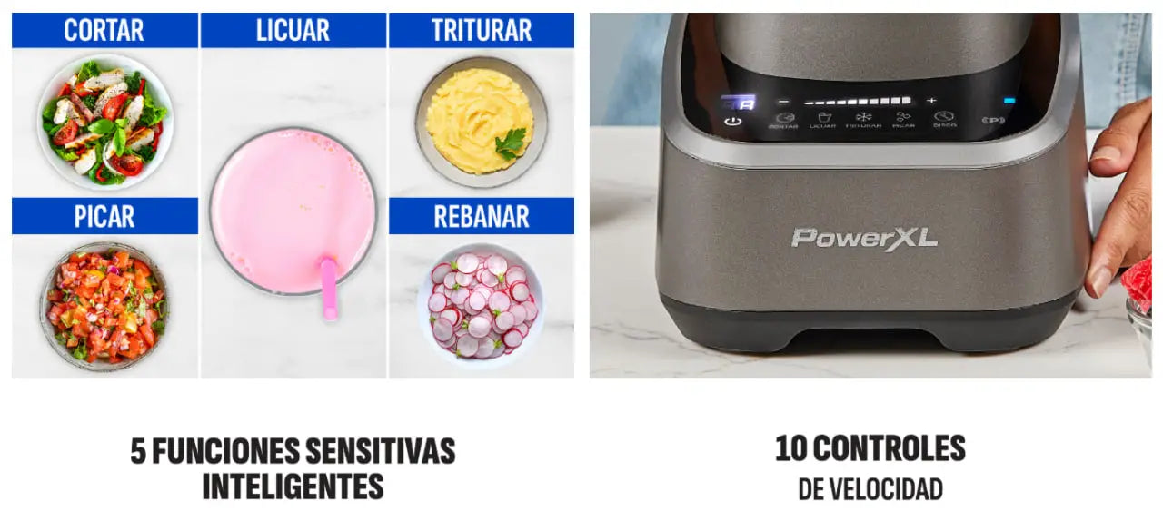 Imagen de la Licuadora y Procesador de Alimentos Sensimax 2 Litros PowerXL con funciones sensitivas inteligentes