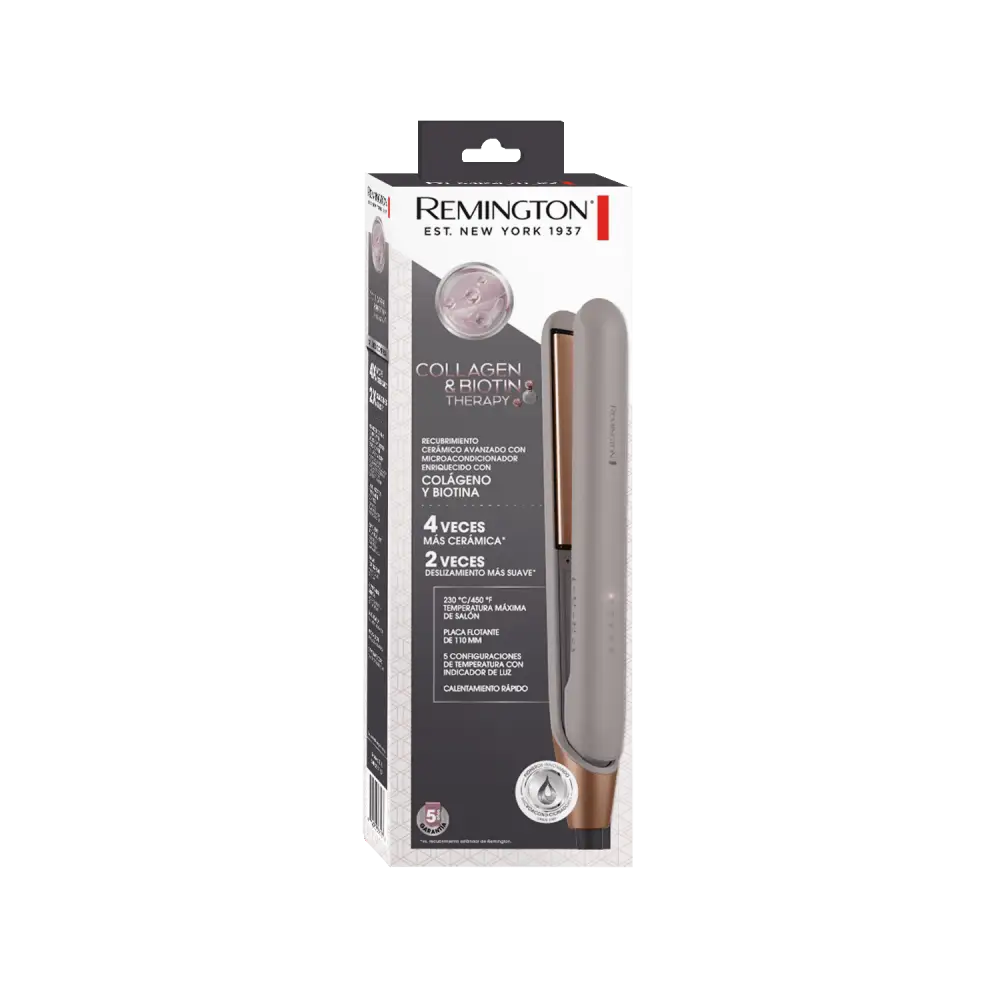 Plancha Alisadora de Cabello Colágeno y Biotina Remington (S31A-110F) - Planchas