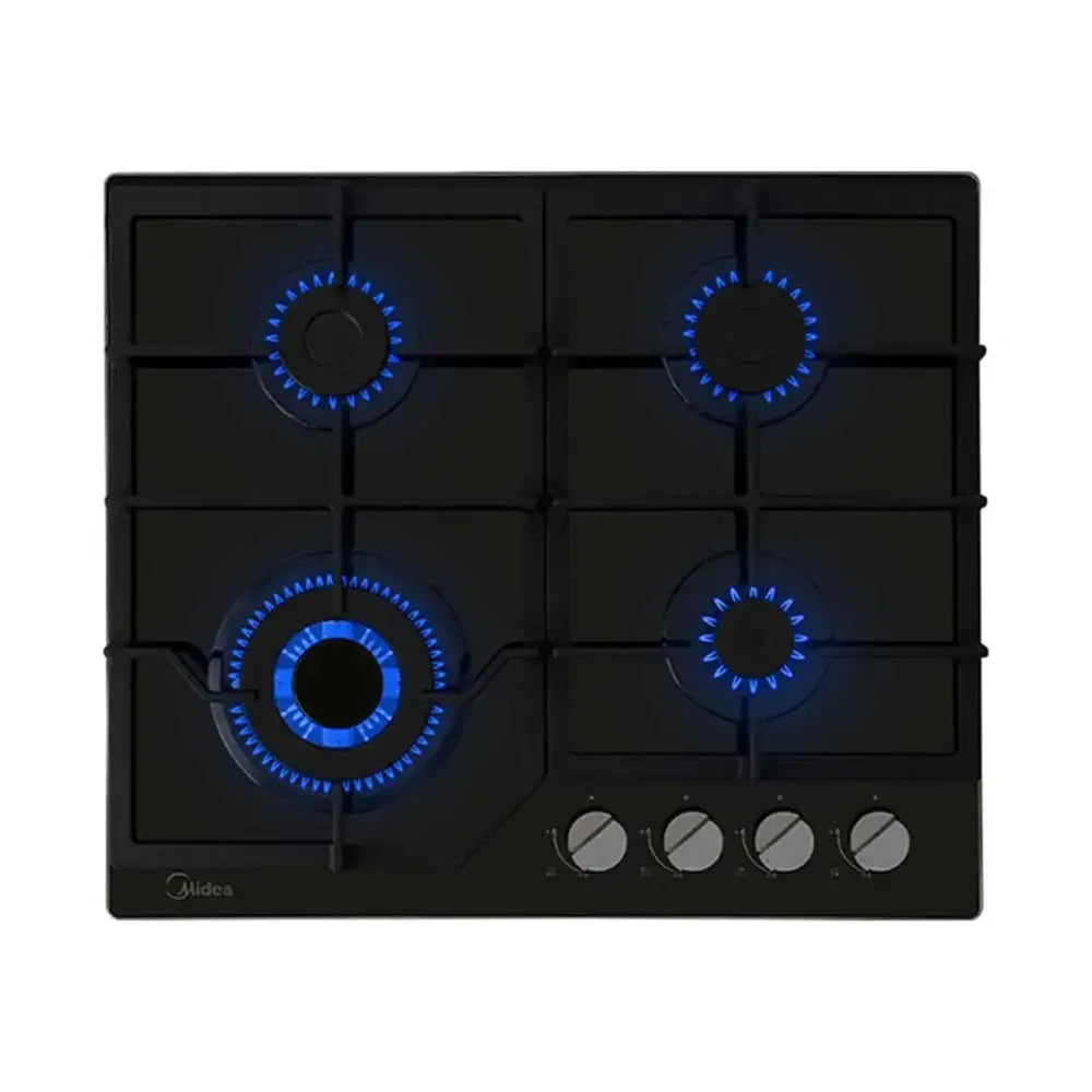 Plantilla de Gas Empotrable 24’’ Vidrio Negro Midea (MTGB24R3402GG) - Plantillas