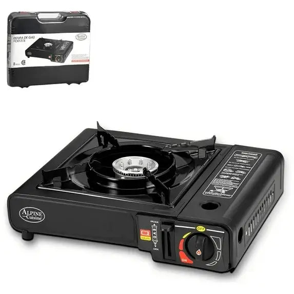 Plantilla de Gas Portátil 1 Quemador con Maletín Alpine Cuisine (AI38263) - Plantillas
