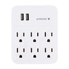 Protector de Picos 6 Tomas + 2 USB Pared 560J GE (36735) - Protectores Voltaje