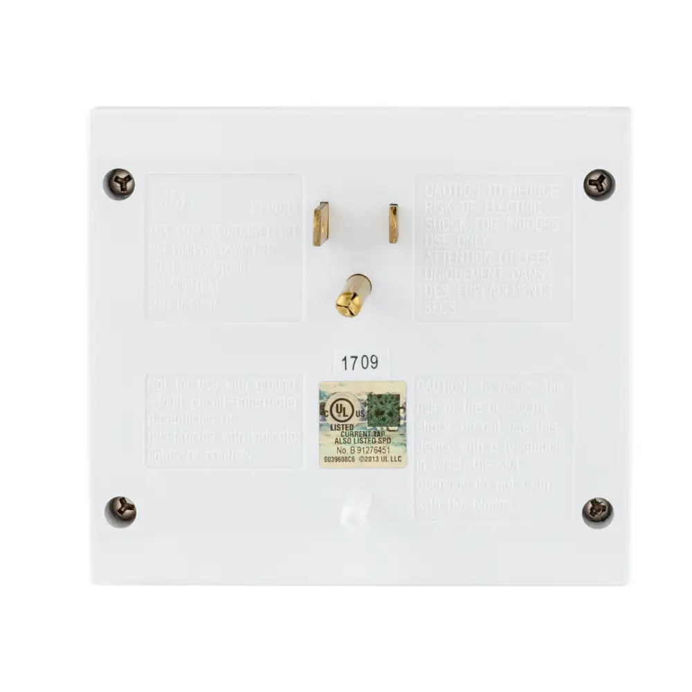Protector de Picos 6 Tomas Pared 440 J Blanco GE (37155) Protectores Voltaje