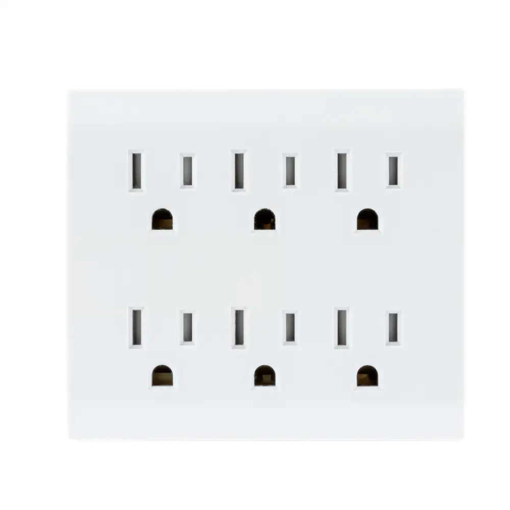 Protector de Picos 6 Tomas Pared 440 J Blanco GE (37155) Protectores Voltaje