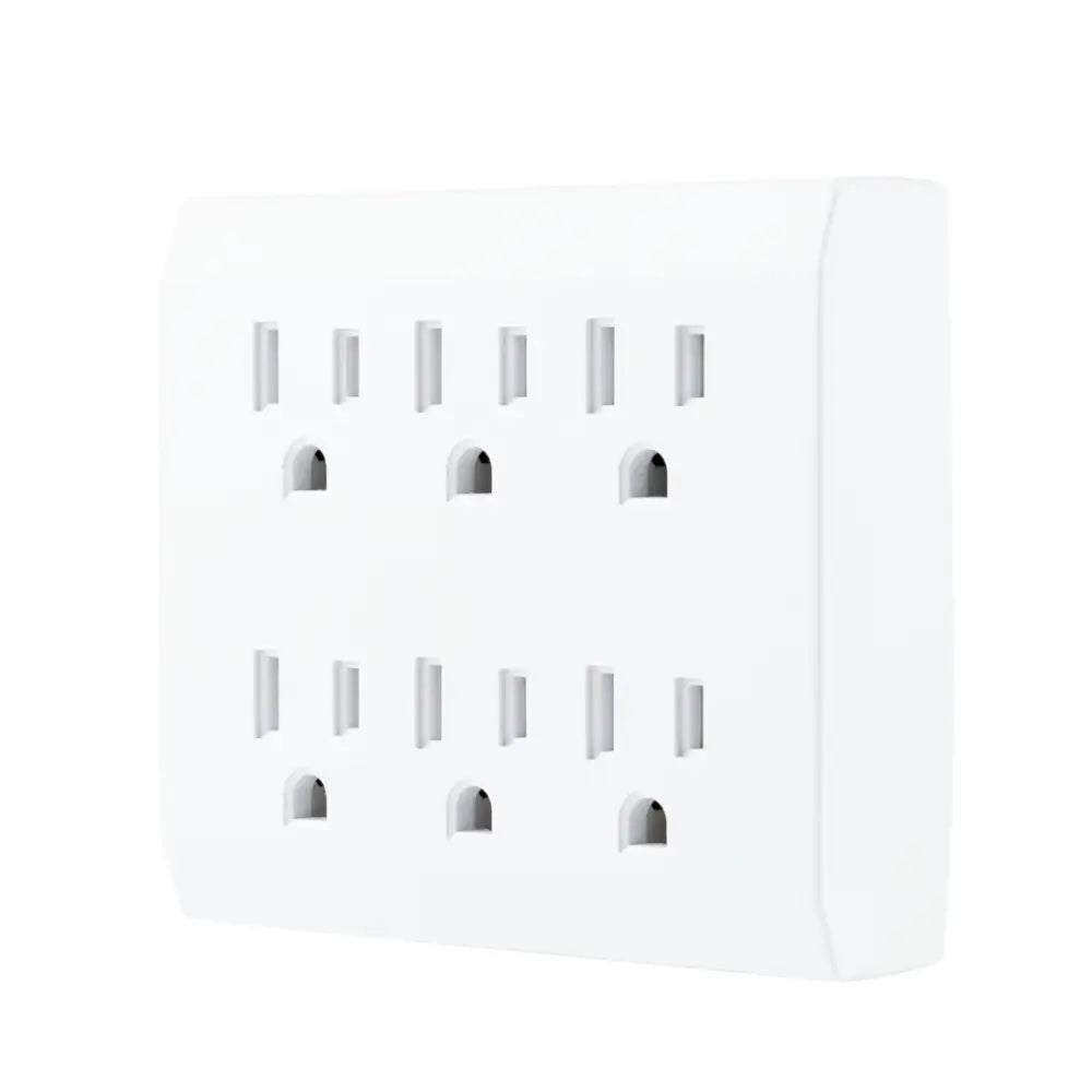Protector de Picos 6 Tomas Pared 440 J Blanco GE (37155) Protectores Voltaje