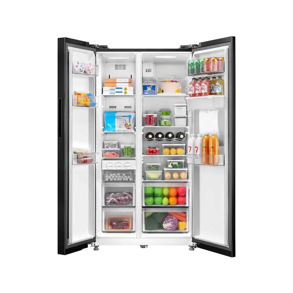 Refrigeradora Side by 20 Pies con Wi Fi Midea Inverter Quattro Jazz Black (MDRS710FGM28W) Refrigeradoras