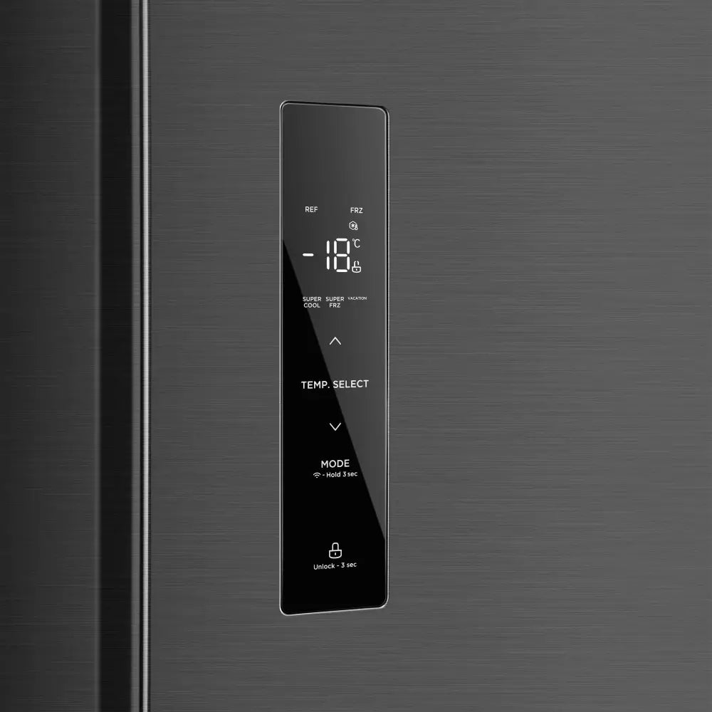 Refrigeradora Side by 20 Pies con Wi Fi Midea Inverter Quattro Jazz Black (MDRS710FGM28W) Refrigeradoras